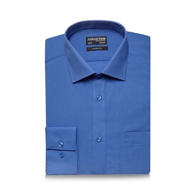 The Collection Big and tall blue plain regular fit shirt